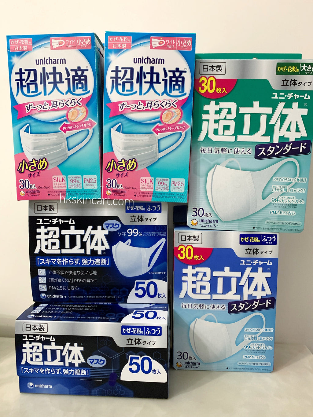 Unicharm超快適口罩30個（細/中/大碼）