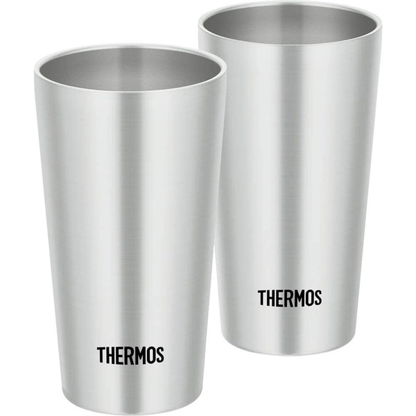 Thermos 膳魔師 平底杯 300mL / 400mL 一套兩個 銀色