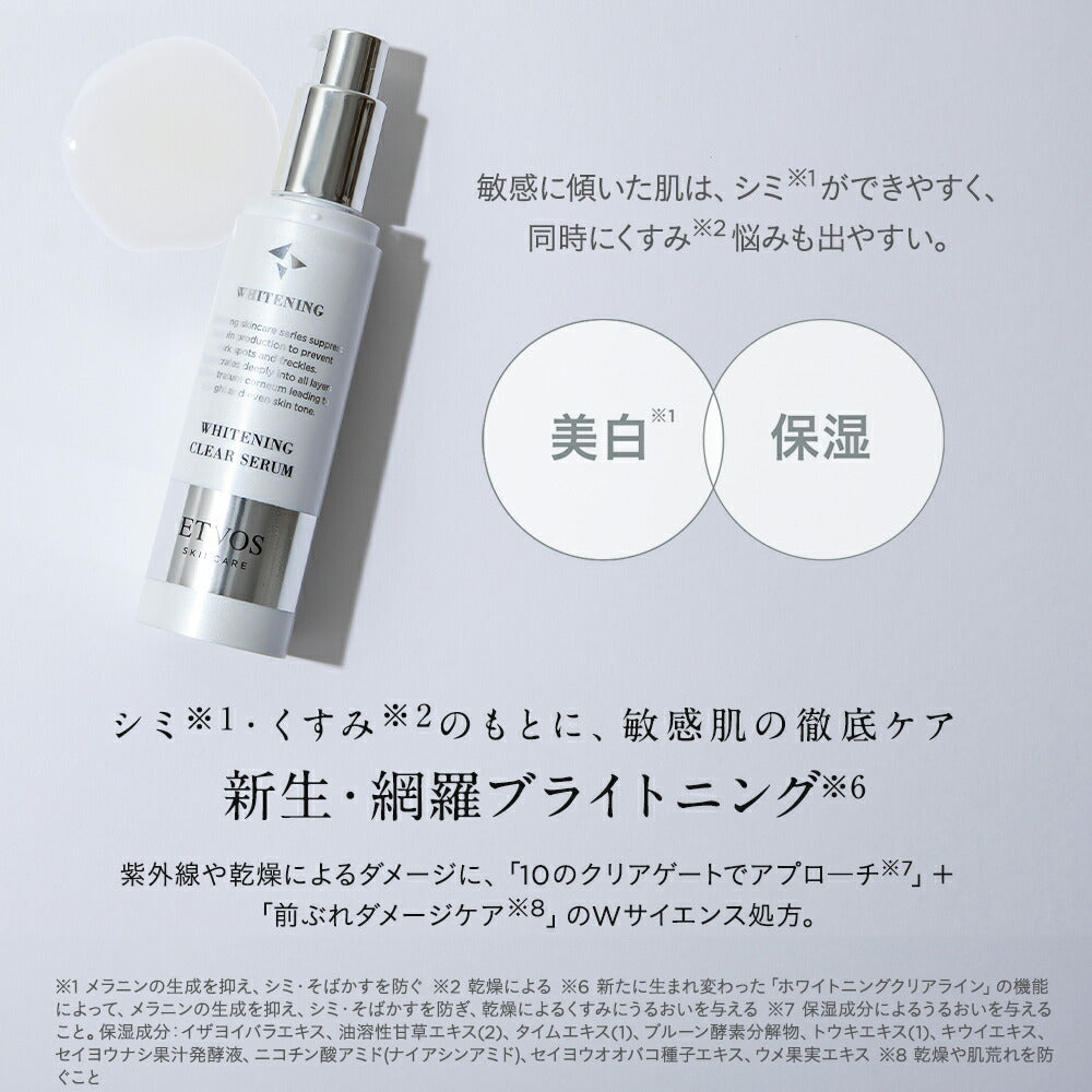 ETVOS 藥用美白透亮精華液 W Medicinal Whitening Clear Serum 50mL