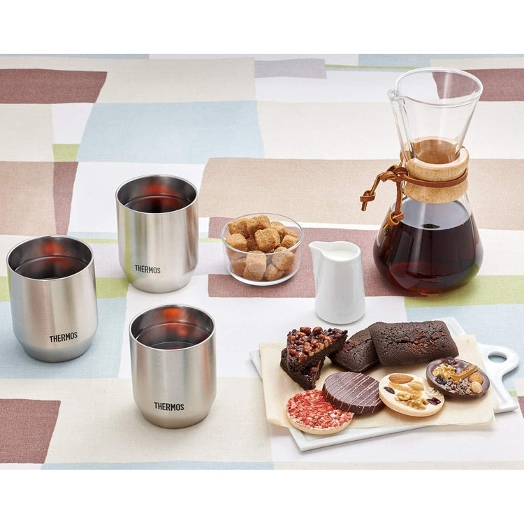 Thermos 膳魔師 真空平底杯 280mL 一套兩個 銀色